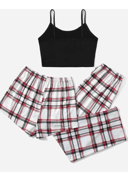 Kadın Baskılı Ultrasoft Askılı Pijama Takımı 3'lü Paket Şortlu Desenli fiyatları