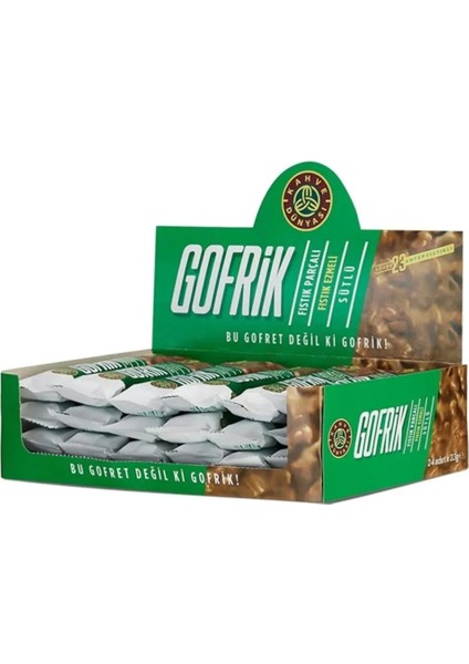 Gofrik Antep Fıstıklı Sütlü Çikolata 33 gr x 24 Adet