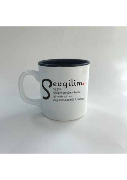 Sevgilim Baskılı Siyah Multi Kupa
