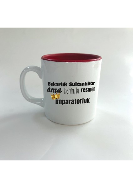 Bekarlık Sultanlıktır Ama Baskılı Kırmızı Multi Kupa