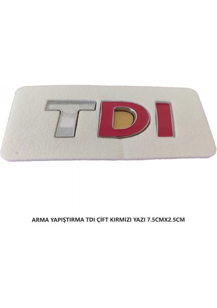 Volkswagen Tdı Arma Bagaj Yazısı Yapıştırma Çift Kırmızı 7.5cmx2.5cm 8233