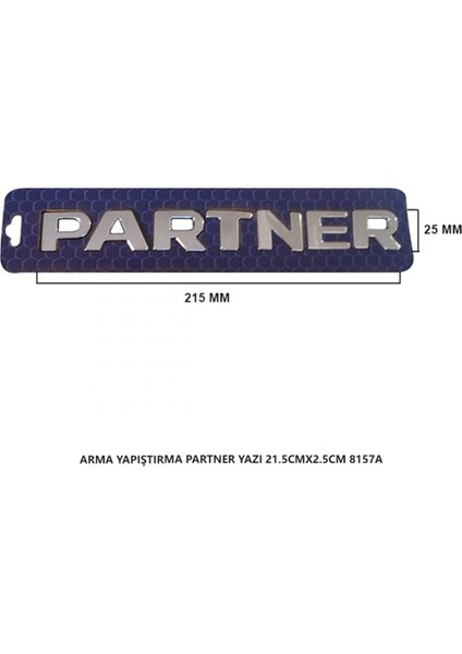 Peugeot Partner Arma Bagaj Yazısı Yapıştırma 21.5cmx2.5cm 8157A