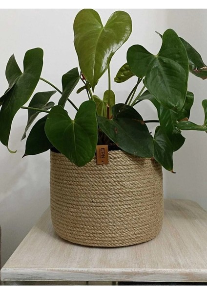 Sepet Hasır Jüt Ip Sepet Düzenleyici 25X18CM