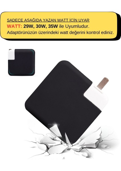 Şarj Aleti Silikon Kılıfı Macbook Air Magsafe USB-C 29W-30W-35W ile Uyumlu