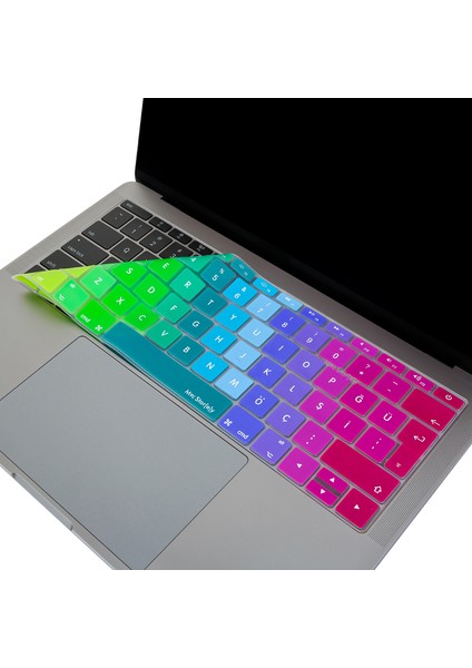 Laptop Macbook Pro Klavye Kılıf Türkçe Q Baskılı A1534 A1708 ile Uyumlu Dazzle