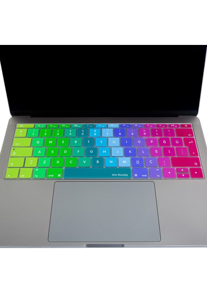 Laptop Macbook Pro Klavye Kılıf Türkçe Q Baskılı A1534 A1708 ile Uyumlu Dazzle