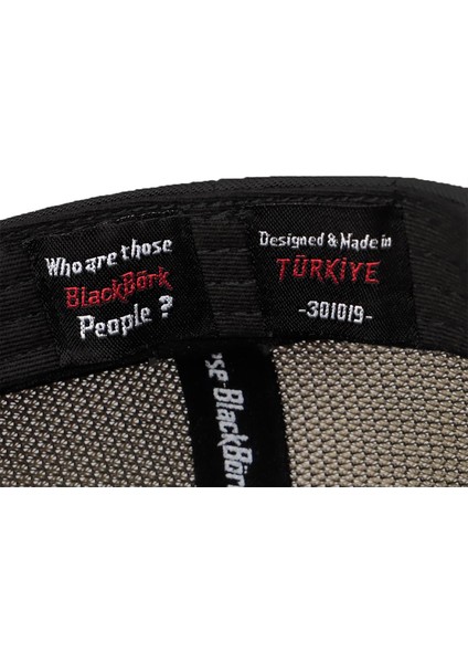 V1 Trucker Samuray - 13SH Kod Logolu Unisex Siyah-Haki Cordura Kumaş Şapka (Cap)