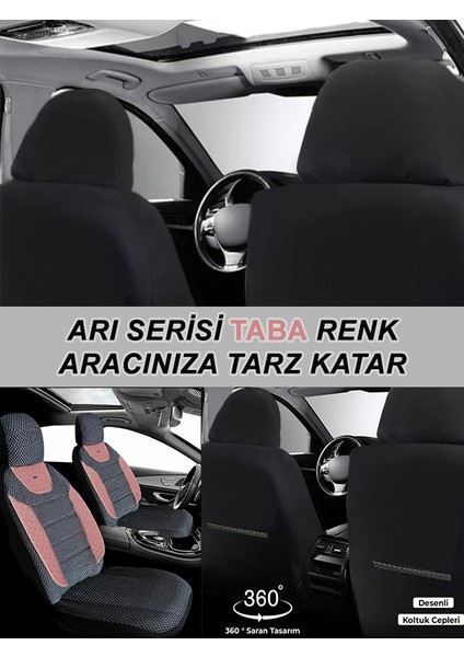 Alfa Romeo 75 Uyumlu Arı Desen Oto Koltuk Araba Kılıfı Taba Model