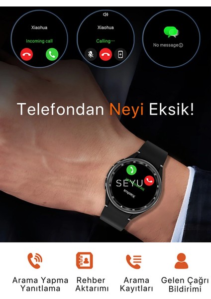 Tekiz Teknoloji Watch Classic 6 Galaxsy Akıllı Saat Iphone ve Android Tüm Telefonlara Uyumlu Gx6