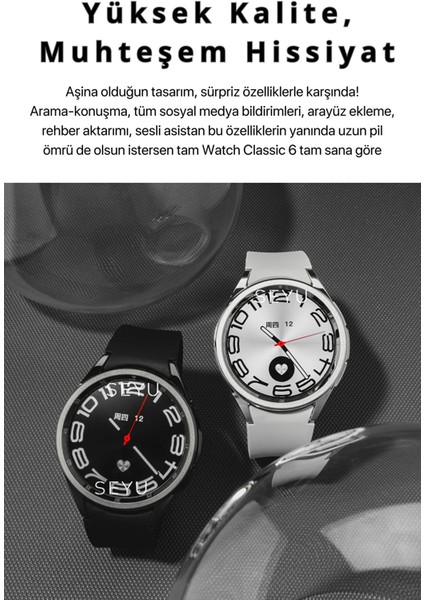 Tekiz Teknoloji Watch Classic 6 Galaxsy Akıllı Saat Iphone ve Android Tüm Telefonlara Uyumlu Gx6