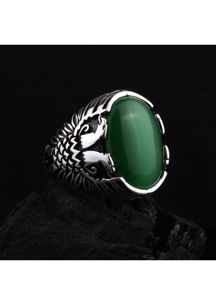 925 Ayar Gümüş Çift Başlı Kartal Işlemeli Erkek Yüzük fırsatları