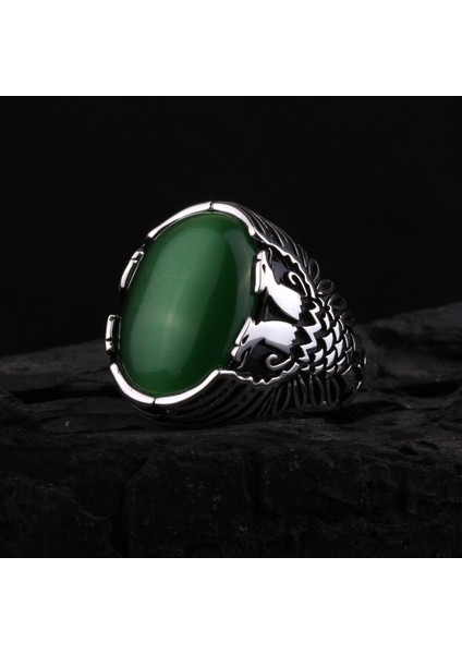 925 Ayar Gümüş Çift Başlı Kartal Işlemeli Erkek Yüzük indirimleri