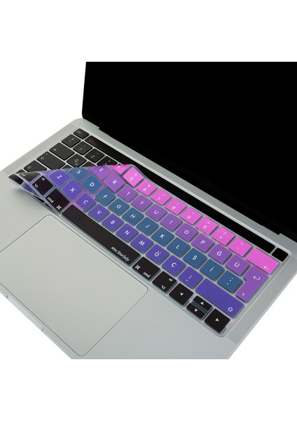 Macbook Pro Klavye Kılıfı Türkçe Q Baskı A1706 A1989 A2159 A1707 A1990 ile Uyumlu Ombre