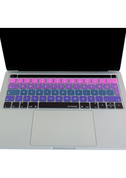 Macbook Pro Klavye Kılıfı Türkçe Q Baskı A1706 A1989 A2159 A1707 A1990 ile Uyumlu Ombre