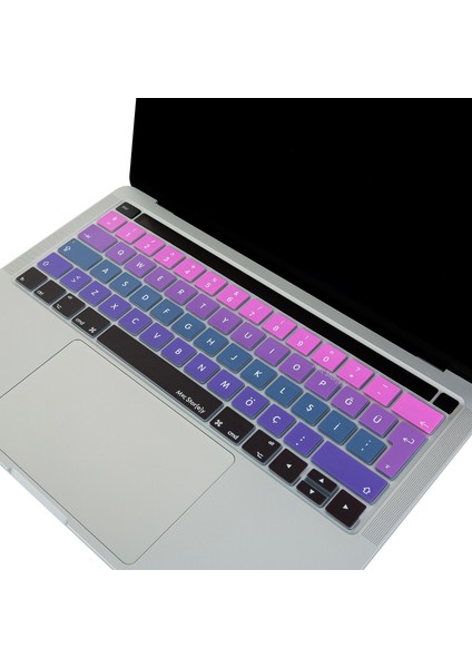 Macbook Pro Klavye Kılıfı Türkçe Q Baskı A1706 A1989 A2159 A1707 A1990 ile Uyumlu Ombre