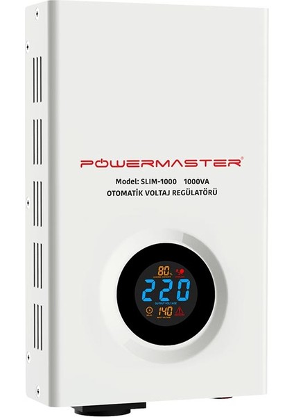 Powermaster SLIM-1000 Otomatik Voltaj Kombi Regülatörü 220V Ev Tipi Regülatör 220 Volt 1000 Watt