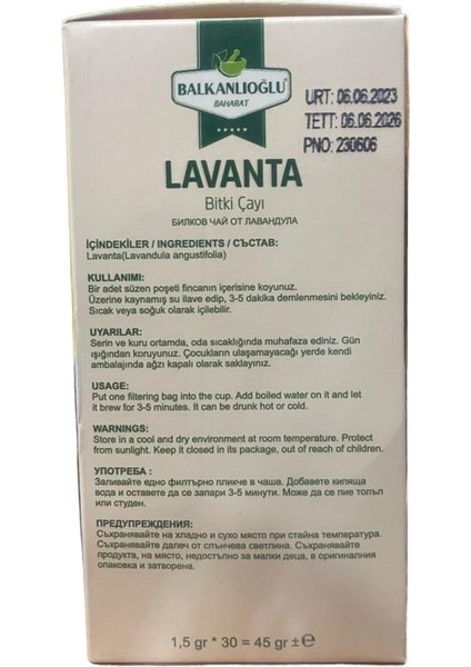 Lavanta Bitki Çayı 30 Süzen Poşet