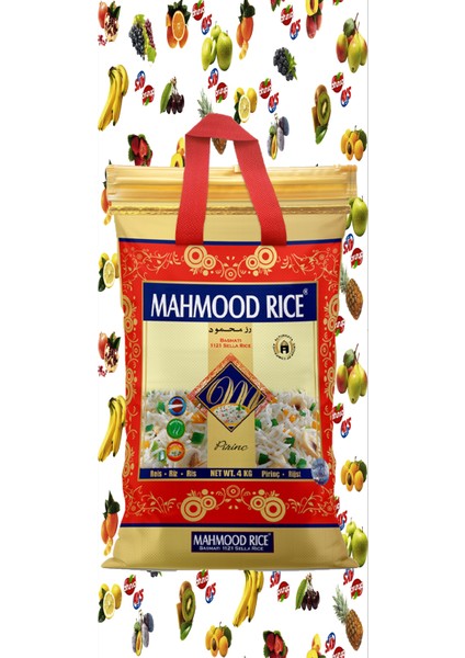 Mahmood Rice 1121 Basmati Pirinç 4 kg + Sofra Bezi