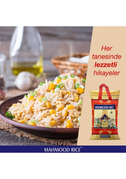 Mahmood Rice 1121 Basmati Pirinç 4 kg + Sofra Bezi