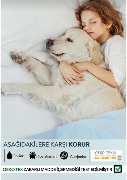 Çift Kişilik 150X200+30 cm Sıvı Geçirmez Yatak Alezi Yatak Koruyucu