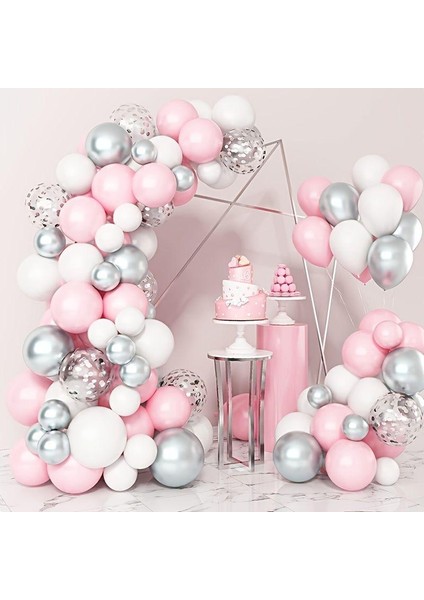 Pembe Gümüş Balon Zinciri