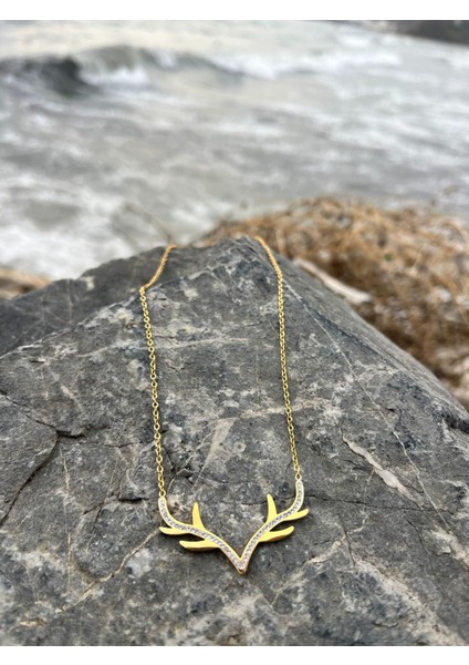 316 L Çelik Gold Geyik Kolye