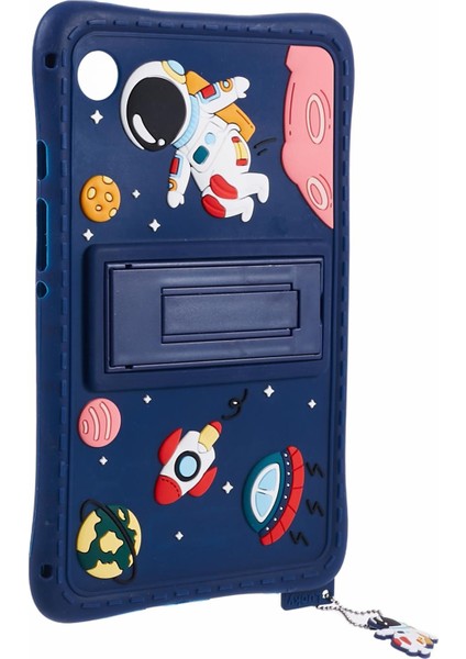 Samsung Galaxy Tab A 8.0 T290 Case Kickstand Silikon Pc Astronot Tasarım Tablet Kapağı Kılıfı