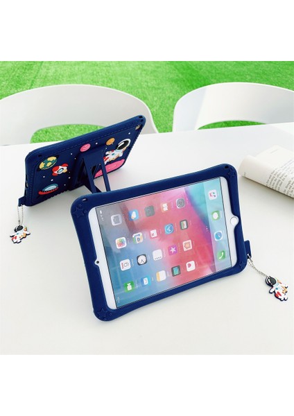 Samsung Galaxy Tab A 8.0 T290 Case Kickstand Silikon Pc Astronot Tasarım Tablet Kapağı Kılıfı