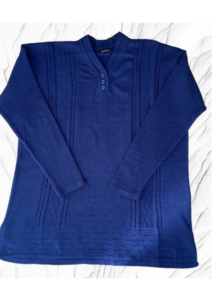 Düğm Detay Anne Triko Kazak