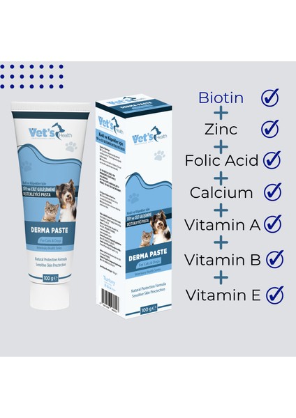 Derma Paste Kedi ve Köpekler Için Tüy ve Cilt Gelişimini Destekleyici Pasta 100G modelleri