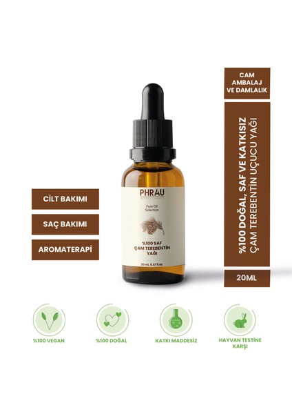 %100 Saf ve Doğal Çam Terebentin Uçucu Yağı 20 ml