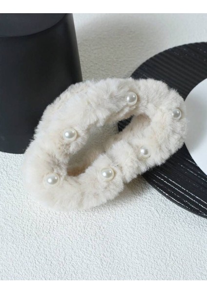 Büyük Boy Inci Peluş Mandal Toka 13 cm