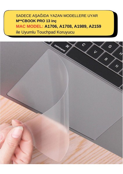 Macbook Pro Touchpad Trackpad Koruyucu Nano Jelatin A1708 A1706 A1989 A2159 ile Uyumlu Mat