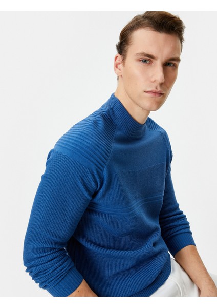 Triko Kazak Slim Fit Dokulu Bisiklet Yaka Uzun Kollu fiyatları