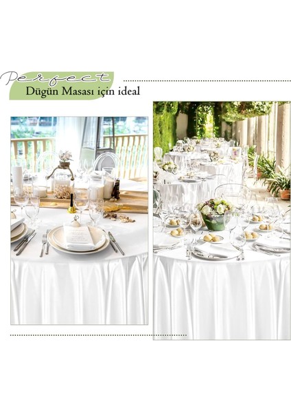 Düğün , Otel , Restoran , Parti Masası Için Büyük Yuvarlak Saten Masa Örtüsü