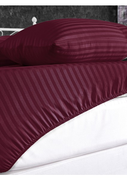 Pamuklu 100X200 Tek Kişilik Çizgili Lastikli Çarşaf Seti