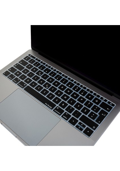 Laptop Macbook Pro Klavye Kılıf F-Türkçe DaktiloTip Baskı A1534 A1708 ile Uyumlu