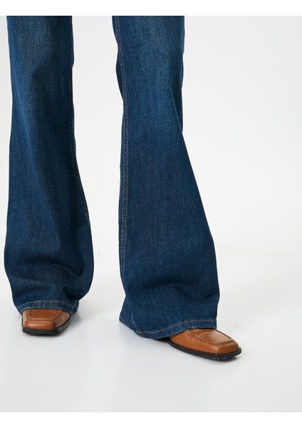 Ispanyol Paça Kot Pantolon Slim Fit Standard Bel Esnek Pamuklu Cepli - Victoria Jeans indirimleri
