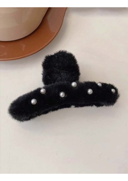 Büyük Boy Inci Peluş Mandal Toka 12 cm