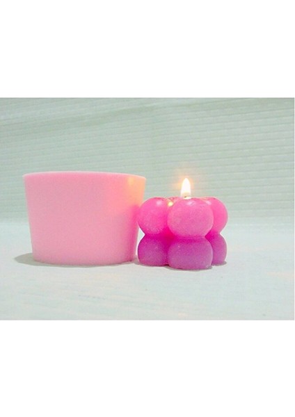 Mini Bubble Mum Silikon Kalıp, Mini Bubble Candle (5 Adet )