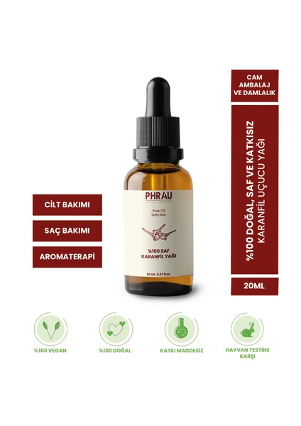%100 Saf ve Doğal Karanfil Uçucu Yağı 20 ml