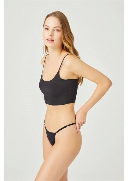 Basic Pamuklu Beli Ayarlanır Kadın Tanga