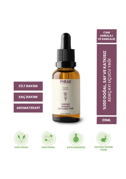 %100 Saf ve Doğal Adaçayı (Acı Elma) Uçucu Yağı 20 ml