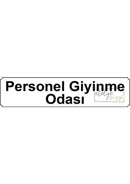 Personel Harici Girilmez Yönlendirme Levhası 20 cm x 5 cm Beyaz Metal