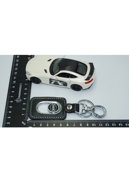 Audi Logo Çift Yön Dönerli Deri Siyah Metal Stil Anahtarlık fırsatları