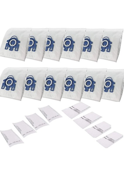 12 Elektrikli Süpürge Torbası + Gn 3D 10408410 ile Uyumlu 8 Filtre, Klasik C1 Verimli Elektrikli Süpürge Torbası (Yurt Dışından)