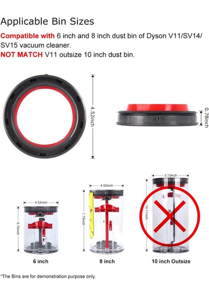 2x Dyson V11 SV14 SV15 Elektrikli Süpürge-Toz Kutusu Üst Sabit Sızdırmazlık Halkası Yedek Eki Yedek Parça Yeni (Yurt Dışından) indirimleri