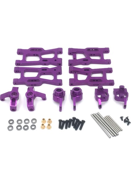 Metal Direksiyon Kupası Salıncak Kolu Yükseltme Parça Kiti Için 144001 1/14 124018 124019 1/12 Rc Araba Aksesuarları, Mor (Yurt Dışından)
