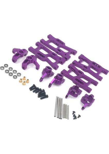 Metal Direksiyon Kupası Salıncak Kolu Yükseltme Parça Kiti Için 144001 1/14 124018 124019 1/12 Rc Araba Aksesuarları, Mor (Yurt Dışından)