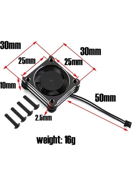 Metal Soğutma Fanı 30X30MM Soğutucu Isı Dağıtımı 1/8 1/10 1/12 Rc Araba 540 550 3650 3660 3670 Motor Soğutma Fanı, 3 (Yurt Dışından)
